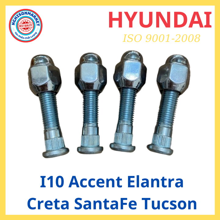 Bulon Tắc kê ốc lốp Ê cu la zang xe hyundai I10 I20 Accent Elantra Creta SantaFe Tucson loại tốt