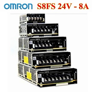 Nguồn tổ ong 24vdc 8a omron, nguồn đèn led, camera, máy tính, tủ điện s8fs-c20024