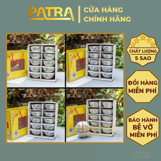 Bộ bát ăn cơm, chén sứ ăn cơm men kem Bát Tràng - Set bát sứ sang trọng nhiều họa tiết