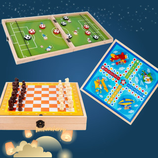 Đồ Chơi Bộ Cờ 3in1 💝Freeship💝 Đồ chơi Cờ Búng, Cờ Vua, Cờ Cá Ngựa Giúp Bé Thích Thú Vui Chơi