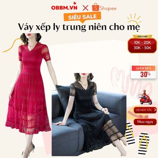 Váy xếp ly trung niên hot trend cho các chị, các mẹ