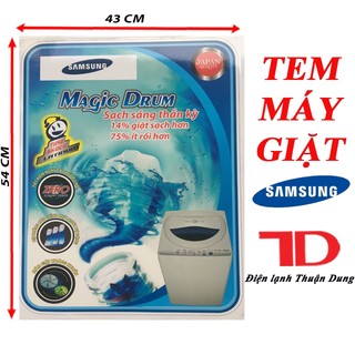 Miếng dán máy giặt SAMSUNG, tem dán trang trí máy giặt SAMSUNG mẫu 1