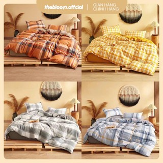 TICI | Set Chăn Ga Gối Cotton Tici Kẻ Hàn Quốc 4 Món - Đủ kích thước đệm - Hàng nhập có sẵn