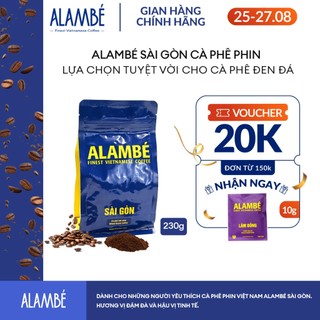 ALAMBÉ Sài Gòn 230g - Cà phê rang xay/nguyên hạt Arabica & Robusta, thơm dịu, chua nhẹ, thanh, hậu ngọt, vị truyền thống
