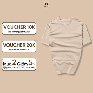 Áo Thun Nam Cộc Tay Ceffylo Cao Cấp Màu Camel Chất Cotton Thoáng Mát Co Giãn 4 Chiều Thoải Mái Khi Hoạt Động Thời Trang