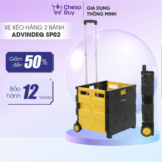 Xe kéo đi chợ xếp gọn 65 Lít nhập khẩu ADVINDEQ SP02, xe đẩy hàng siêu thị đa năng thùng vali 65L kéo có bánh xe gấp gọn