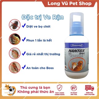 Xịt Ve Chó Mèo Hantox Spray 100ml diệt ve, ghẻ, bọ chét - Long Vũ Pet Shop
