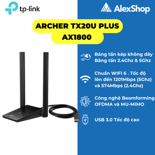 Bộ chuyển đổi usb wifi 6 tp link archer tx20u / tx20u plus băng thông ax1800