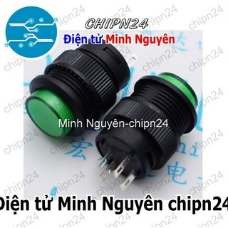 [1 CÁI] (G4) Nút nhấn tự giữ có đèn phi 16 XANH LÁ R16-503AD 3A 250V