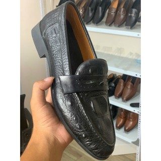 Giày Da Nam, Giày Lười Công Sở Da Thật Dâp Vân
