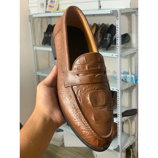 Giày Da Nam, Giày Lười Công Sở Da Thật Dâp Vân