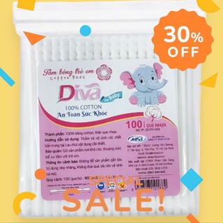 Tăm bông diva trẻ em gói lớn 200 que