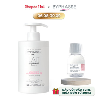 Sữa tẩy trang byphasse dịu nhẹ cho mọi loại da soft cleansing milk all skin types 500ml
