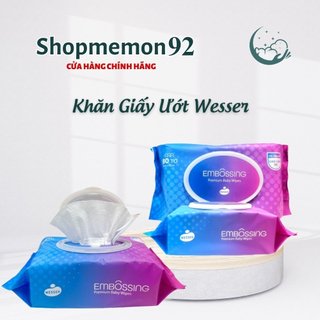 KHĂN ƯỚT WESSER HÀN QUỐC KHÔNG MÙI GÓI 80 MIẾNG ( MẪU MỚI)