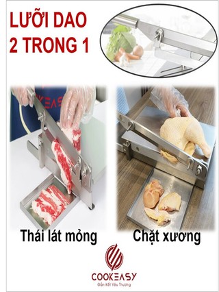 Máy thái thịt đông lạnh - cắt xương: Đa Năng Cao Cấp COOKEASY - [LƯỠI DAO - THÉP NHẬT 1.6KG]
