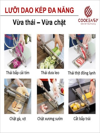 Máy thái thịt đông lạnh - cắt xương: Đa Năng Cao Cấp COOKEASY - [LƯỠI DAO - THÉP NHẬT 1.6KG]