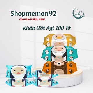 [MUA 3 TẶNG 1 GÓI 80tờ ] Khăn ướt AGI không mùi 100 tờ, giao màu ngẫu nhiên