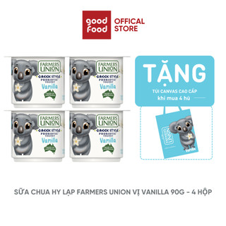 Sữa chua hy lạp farmers union vị vani 90g - 4 hộp