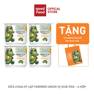 Sữa Chua Hy Lạp Farmers Union vị xoài 90g - 4 hộp