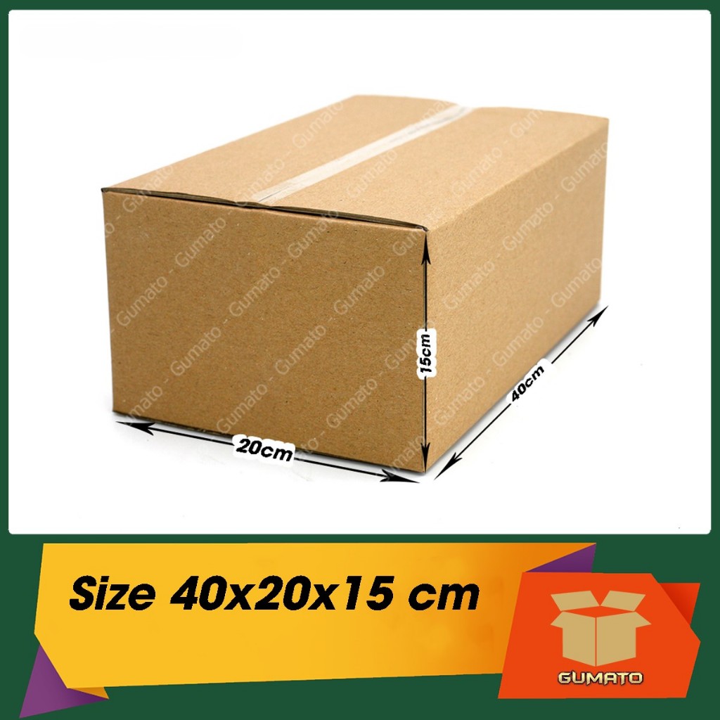 Size 40x20x15 cm, hộp giấy thùng carton gói hàng tại Gumato (Mã số P95)