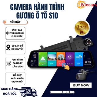 Camera hành trình ô tô S10 Vietmap S2 bản quyền vĩnh viễn Độ phân giải FullHD có bản đồ navitel độc quyền cảnh báo tốc đ