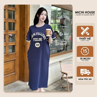 Đầm Thun Suông MICHI House Váy Xuông Tay Cánh Tiên Dáng Dài Freesize K154