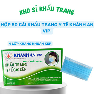 Hộp 50 cái khẩu trang y tế Khánh An Vip 4 lóp kháng khuẩn kép