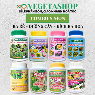 [ Combo ] Bộ 8 Món Ra Rễ - Dưỡng Cây - Kích Ra Hoa - Vegetashop - Hoa, Cây kiểng hủ 100gr