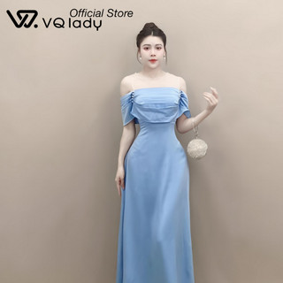 Đầm lụa thiết kế D40 phối lưới sang chảnh