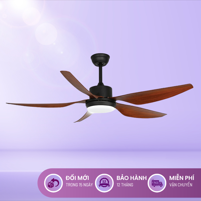 Quạt trần KAW ECOFAN Saphire 5 cánh chất liệu nhựa ABS, màu vân gỗ