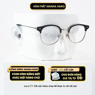 Gọng kính cận ALIO nam nữ thời trang Hàn Quốc tròn đẹp chống tia UV cao cấp Wanna Hang WHGM23