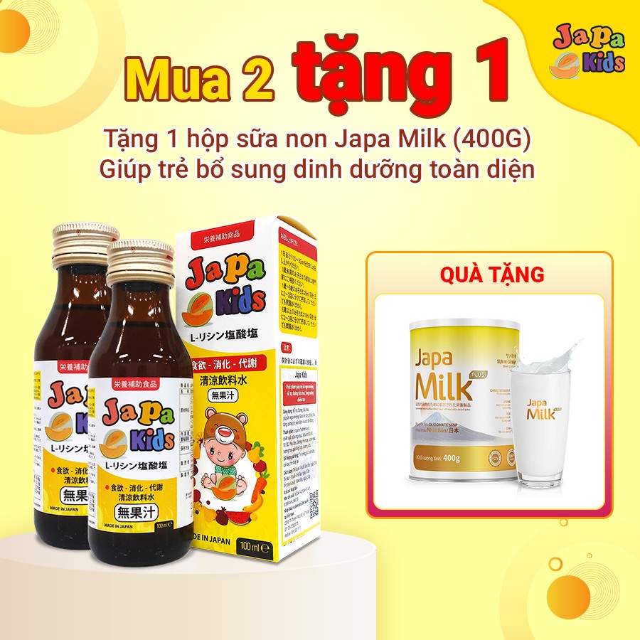 [ Combo 2 Tặng 1 ] Siro ăn ngon Japa Kids thể tích 100 ml, Nhập khẩu Nhật Bản