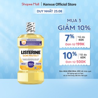 Nước Súc Miệng Listerine Gum Protect Zero Alcohol Giúp Nướu Chắc Khỏe - Dung Tich 750ml