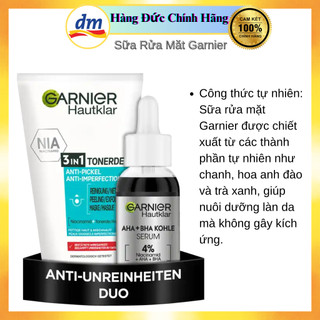 Sữa rửa mặt Balea, Tẩy tế bào chết, Mặt nạ 3 trong 1 với đất sét trắng Garnier 150 ml