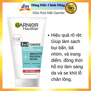 Sữa rửa mặt Balea, Tẩy tế bào chết, Mặt nạ 3 trong 1 với đất sét trắng Garnier 150 ml