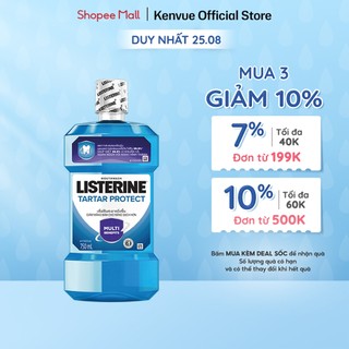 Nước Súc Miệng Ngăn Ngừa Mảng Bám Listerine Tartar Protect 750ml - 250ml