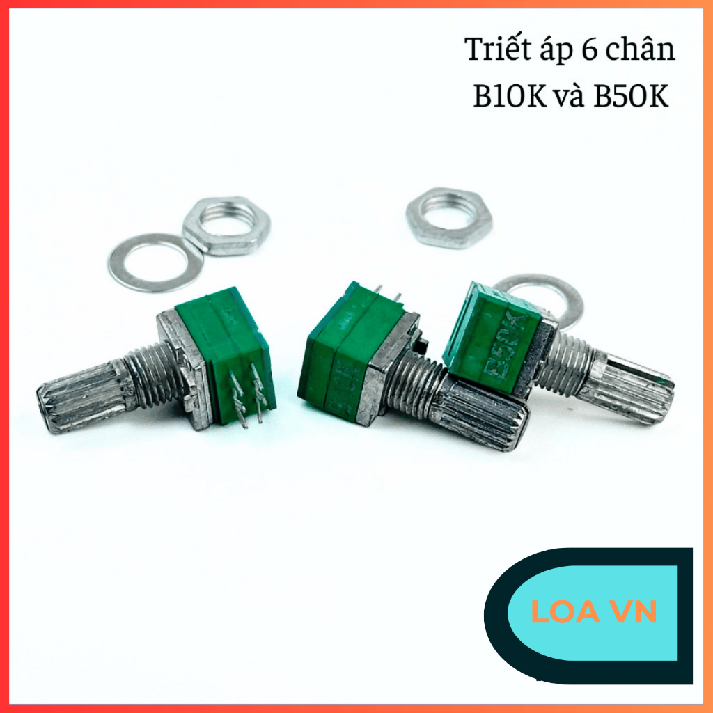 Chiết áp kép 6 chân RK097G 10K,50K , Chiết áp thay thế các mạch âm thanh từ Loa VN
