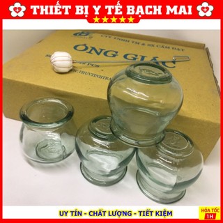 Bộ 12 Ống Giác Hơi Dùng Lửa Thuỷ Tinh + Cây Châm Lửa