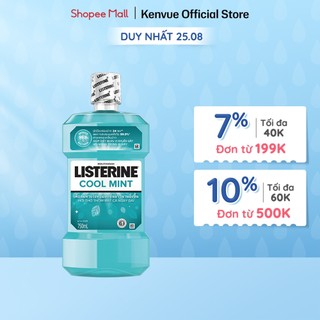 Nước Súc Miệng Giữ Hơi Thở Thơm Mát Listerine Cool mint - Dung tích 750ml