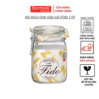 Hũ thủy tinh nắp cài Bormioli Rocco Fido đựng đậu, đường, bột, cafe, các loại bánh kẹo