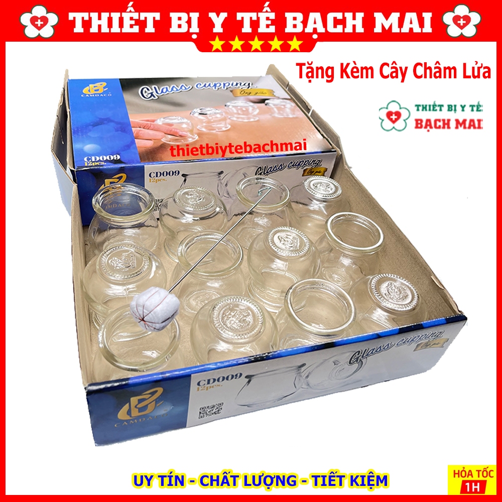 Giác Hơi Thuỷ Tinh Dùng Lửa [12 Cốc]