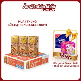 [MUA 1 THÙNG  180ML TẶNG 1 LỐC PETIT + 1 HỘP BỘT COLLAGEN] Thùng Sữa Hạt 137 Degrees Thái Lan Các Vị (180ml x 36 Hộp)