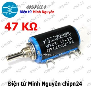 [1 CÁI] (F40) Biến trở WXD3 47K (WXD3-13-2W) (Biến trở Chiết áp tinh chỉnh xoay 10 vòng)