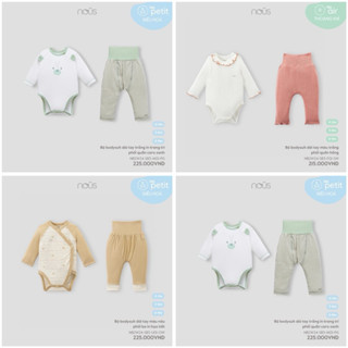  NOUS - Body chip kèm quần vải mềm mát cho bé trai bé gái 