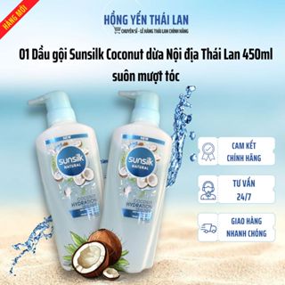 01 Dầu gội Sunsilk Coconut dừa Nội địa Thái Lan 450ml suôn mượt tóc