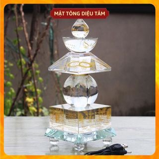 Tháp xá lợi Phật giáo tháp đựng hạt xá lợi đặt bàn thờ Phật bằng pha lê