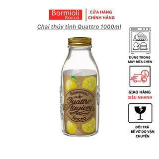 Chai thủy tinh nắp thiếc Quattro 1000ml I Chính hãng Bormioli