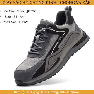 Giày bảo hộ JB 7615 mũi chống va đập, đế chống đâm xuyên chất liệu da lộn màu gray