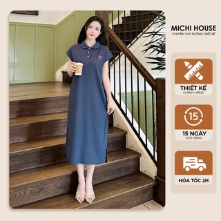 Đầm Thun Polo Dáng Suông MICHI House Váy Xuông Cổ Polo Dáng Dài Freesize K150