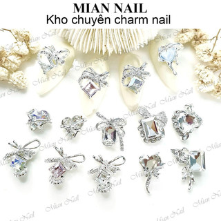 Charm nơ gắn đá charm nơ đá charm đá charm gắn móng đính móng trang trí móng tay nghệ thuật MIAN